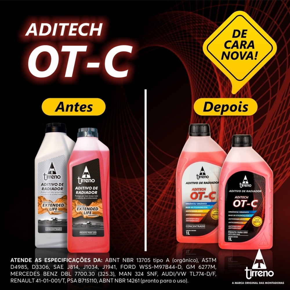 Aditivo Radiador Concentrado TIRRENO Laranja 1 Litro Orgânico - Aditech OT-C