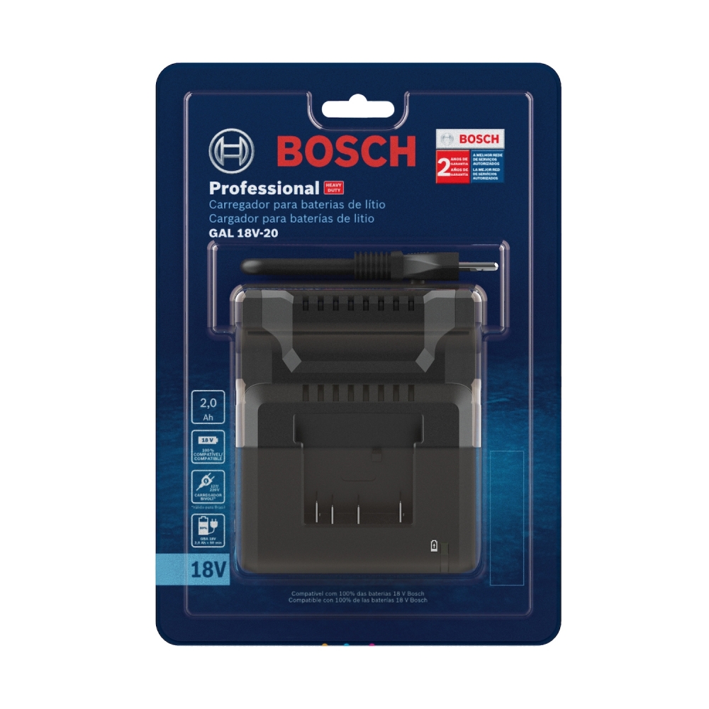 Bosch - Carregador Bivolt Para Baterias 18V (Blister)