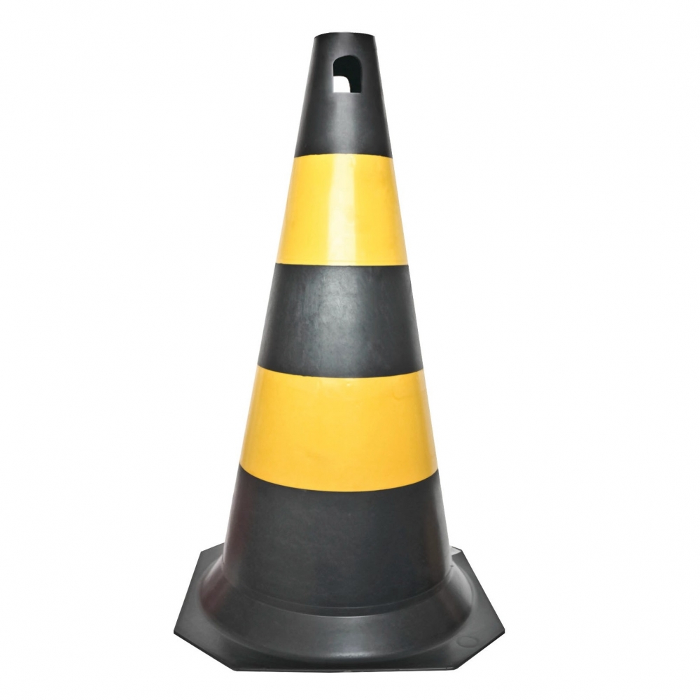 Cone Sinalização Proteplus Preto/Amarelo 75cm