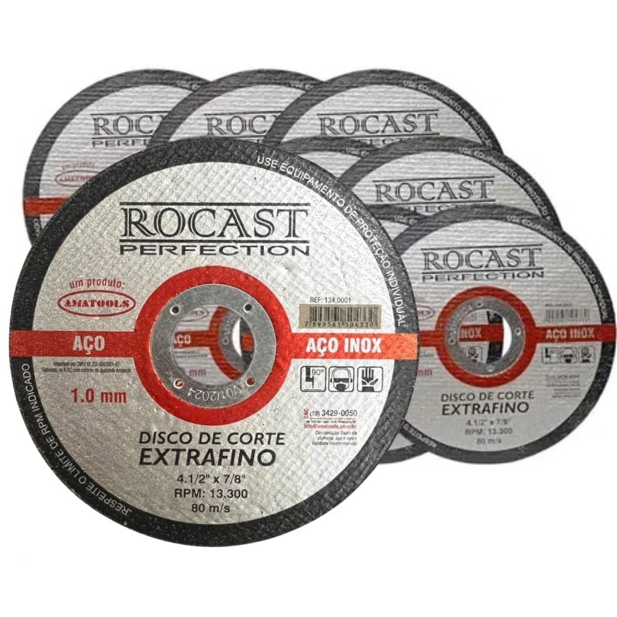 Imagem do produto Kit 50 Discos de Corte 4.1/2 Rocast