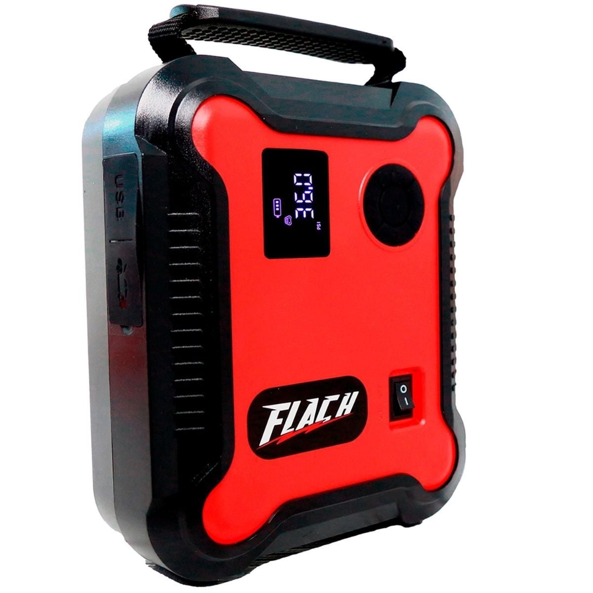 Imagem do produto Auxiliar Partida Portátil Flach 1200A Com Compressor 4 em 1