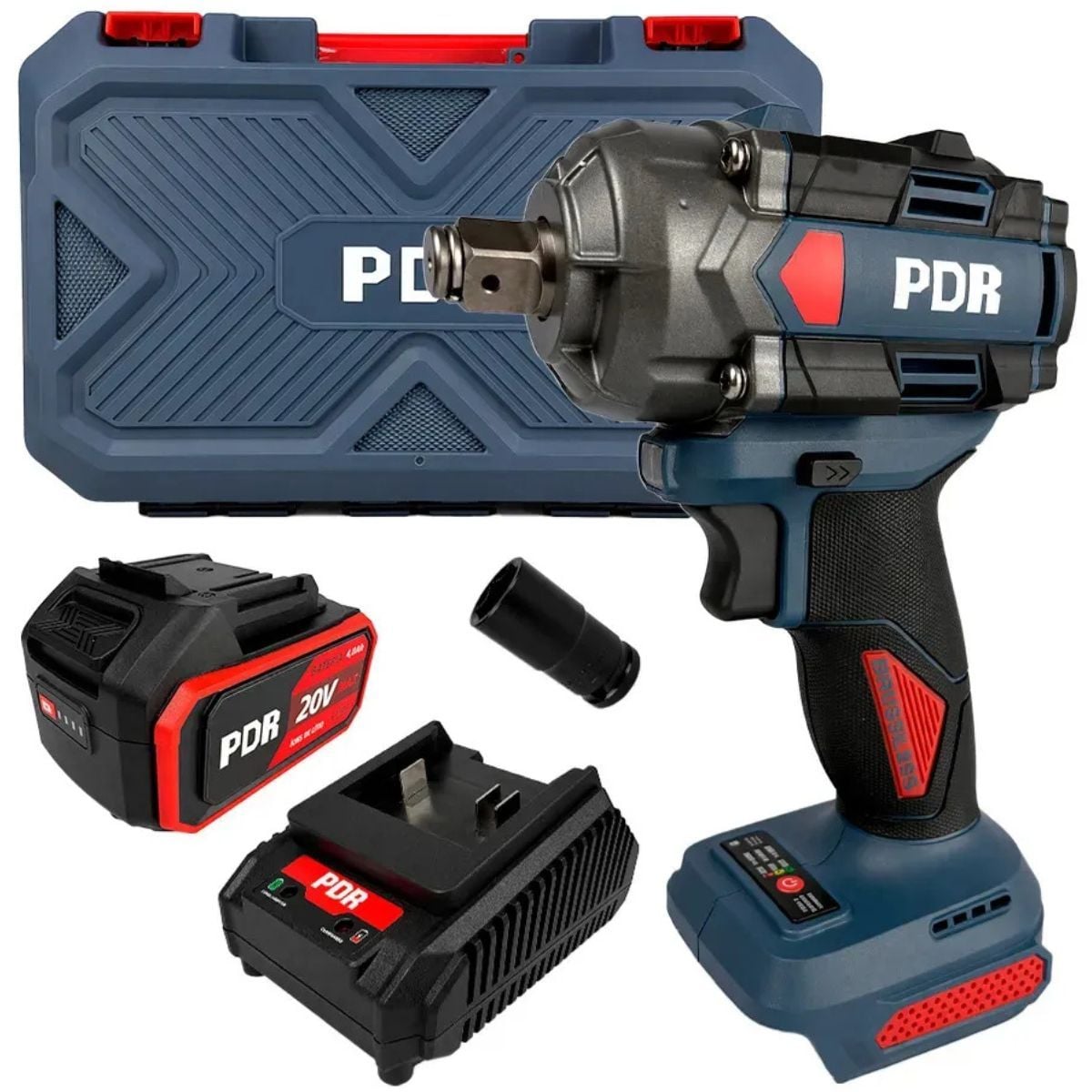 Imagem do produto Chave Impacto Encaixe 1/2" Torque 63Kg 20V 1 Bateria 4Ah PDR