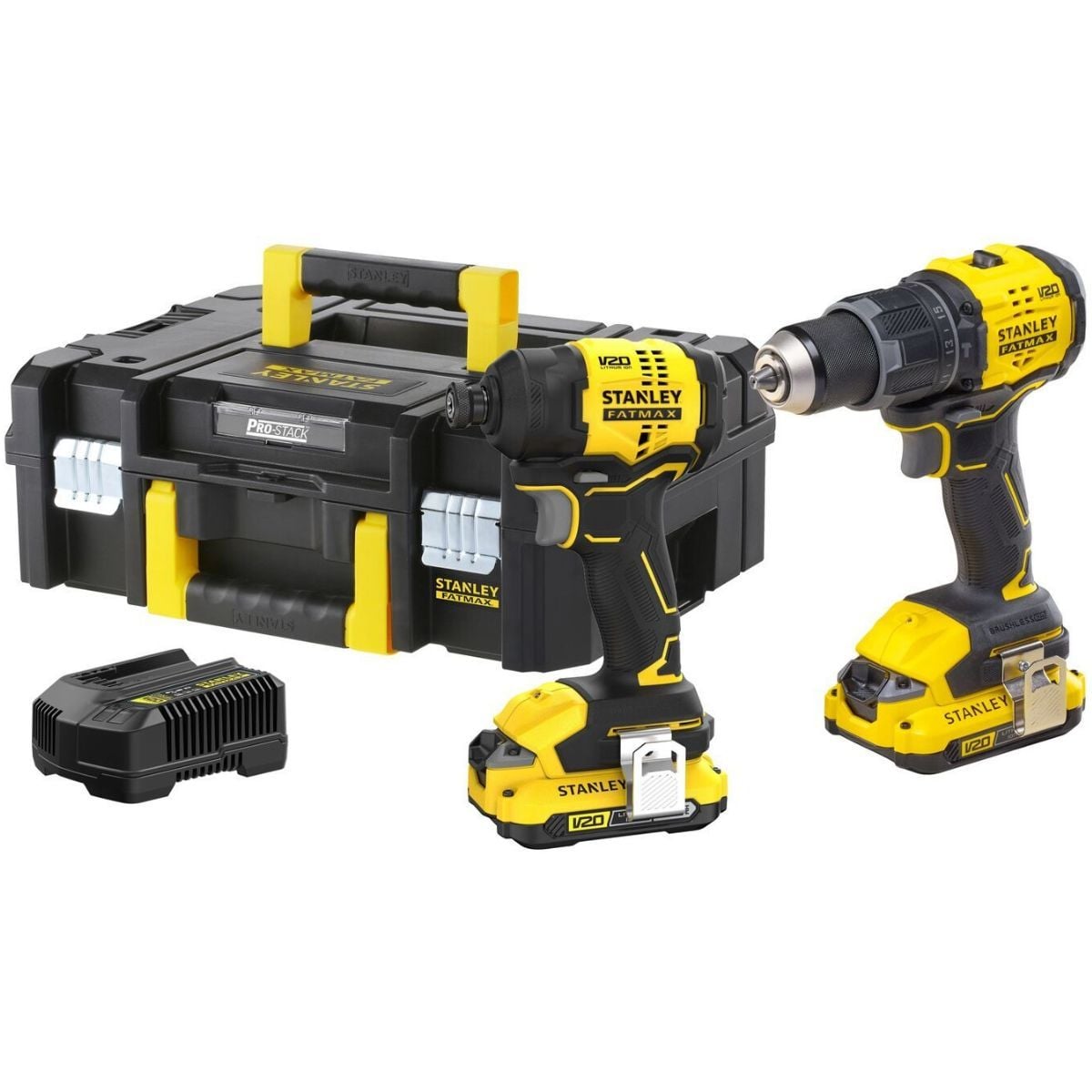 Imagem do produto Combo Furadeira/Parafusadeira Impacto + Chave de Impacto Stanley SBDI466D2T-BR 20V 2Ah