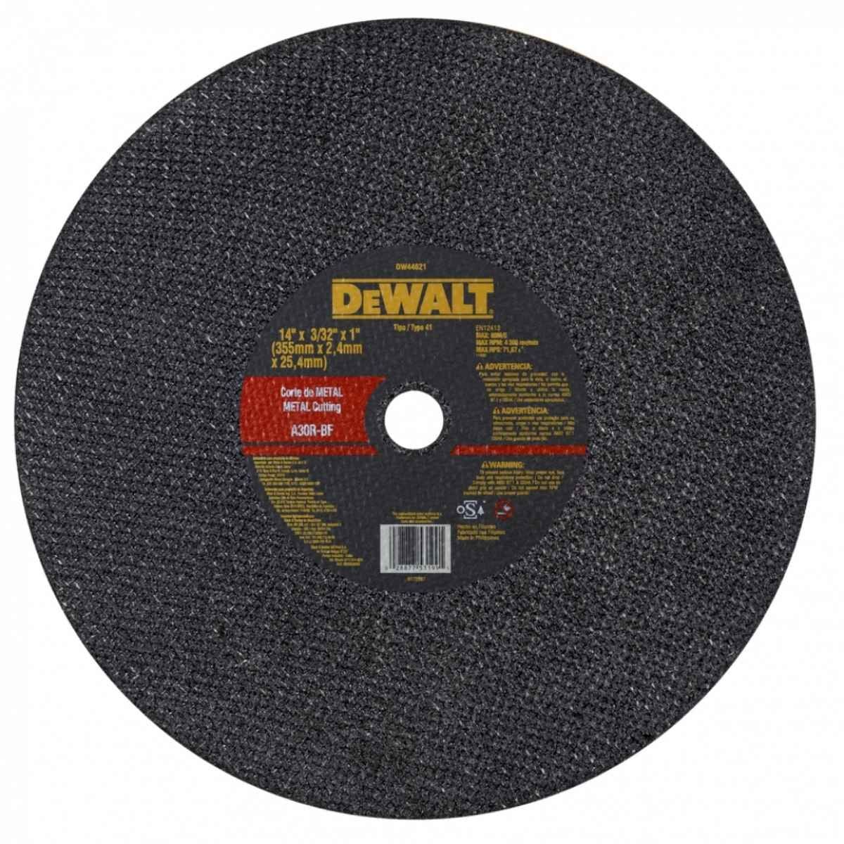 Imagem do produto Disco Corte Metal 14" X 2,5mm X 1" - Dewalt