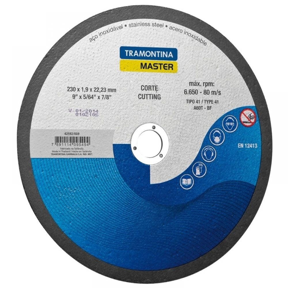 Disco de Corte Inox Tramontina 9" x 1,9mm x 7/8" 42592/009
