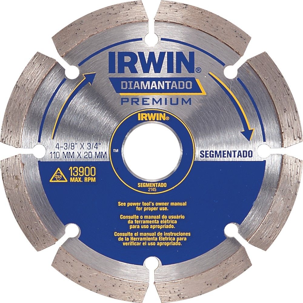 Disco Diamantado Irwin Segmentado 110mm Seco Agua Iw2145