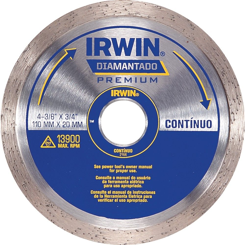 Disco Diamantado Liso Continuo Premium 4.3/8 X3/4 Irwin