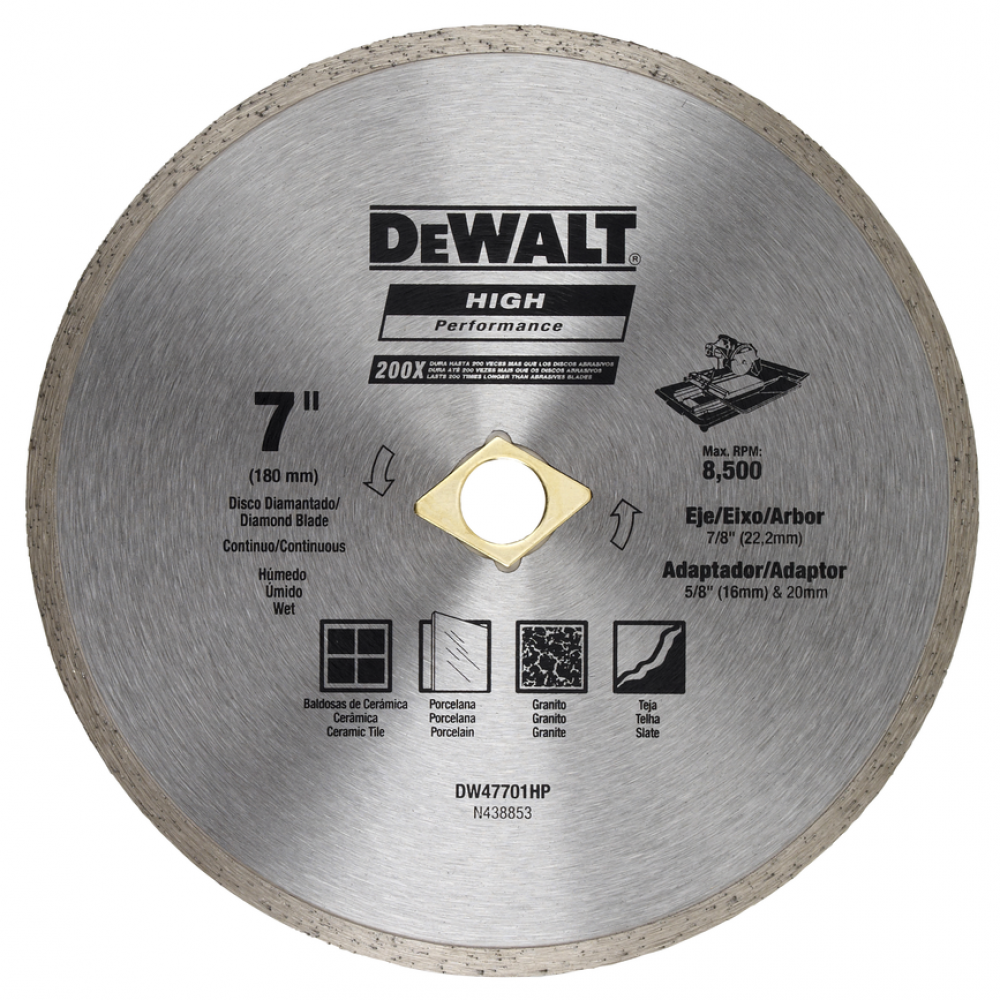 Disco Diamantado Liso DeWalt DW47701HP 7" (180mm)