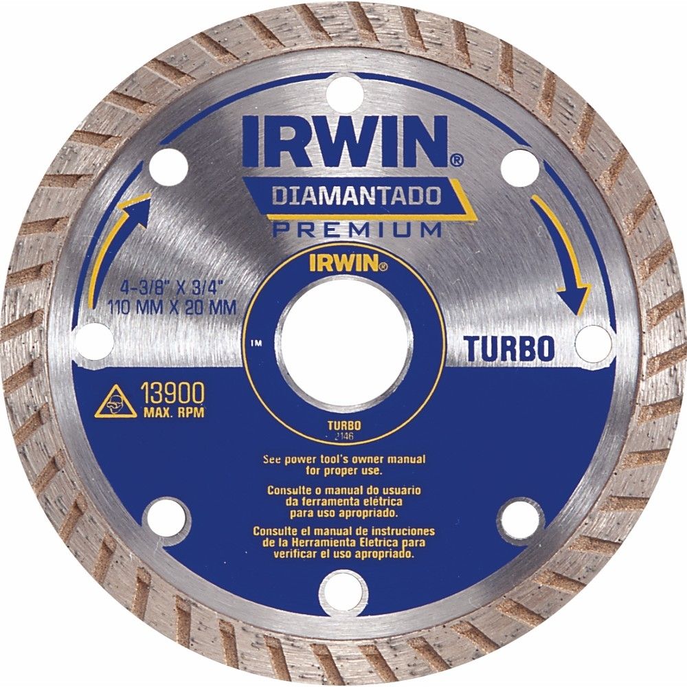Disco Diamantado Turbo Premium 4.3/8 X 3/4 Irwin