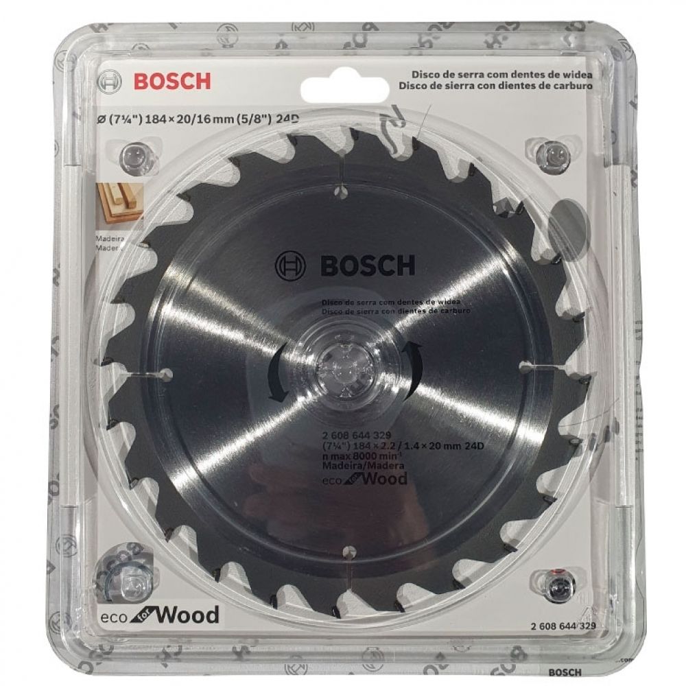 Lâmina Para Serra Circular Bosch Ecoline 7.1/4" (184mm) 24 Dentes