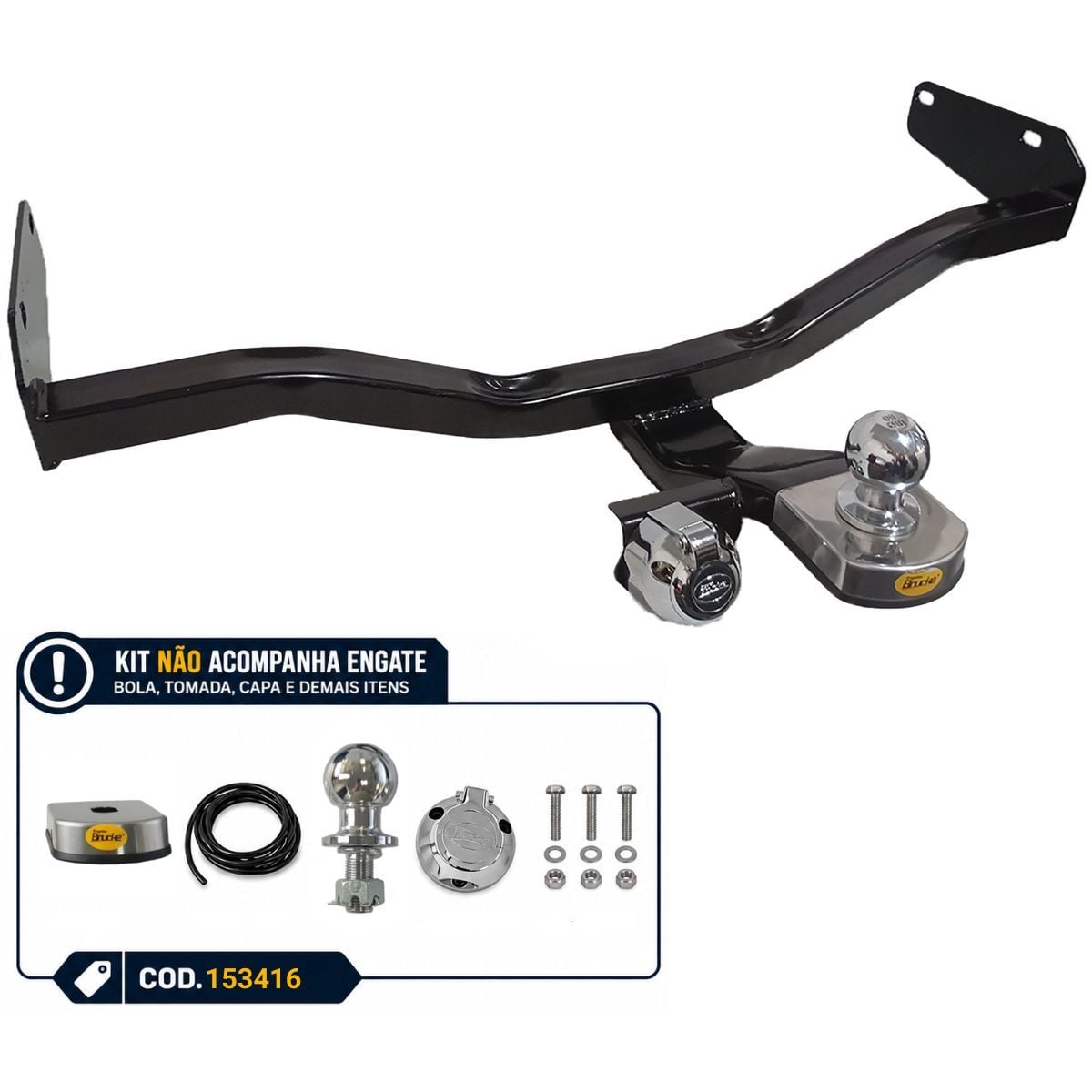 Imagem do produto Engate Reboque Fixo 700Kg Gol G5 G6 G7 G8 2008 A 2022 Brucke