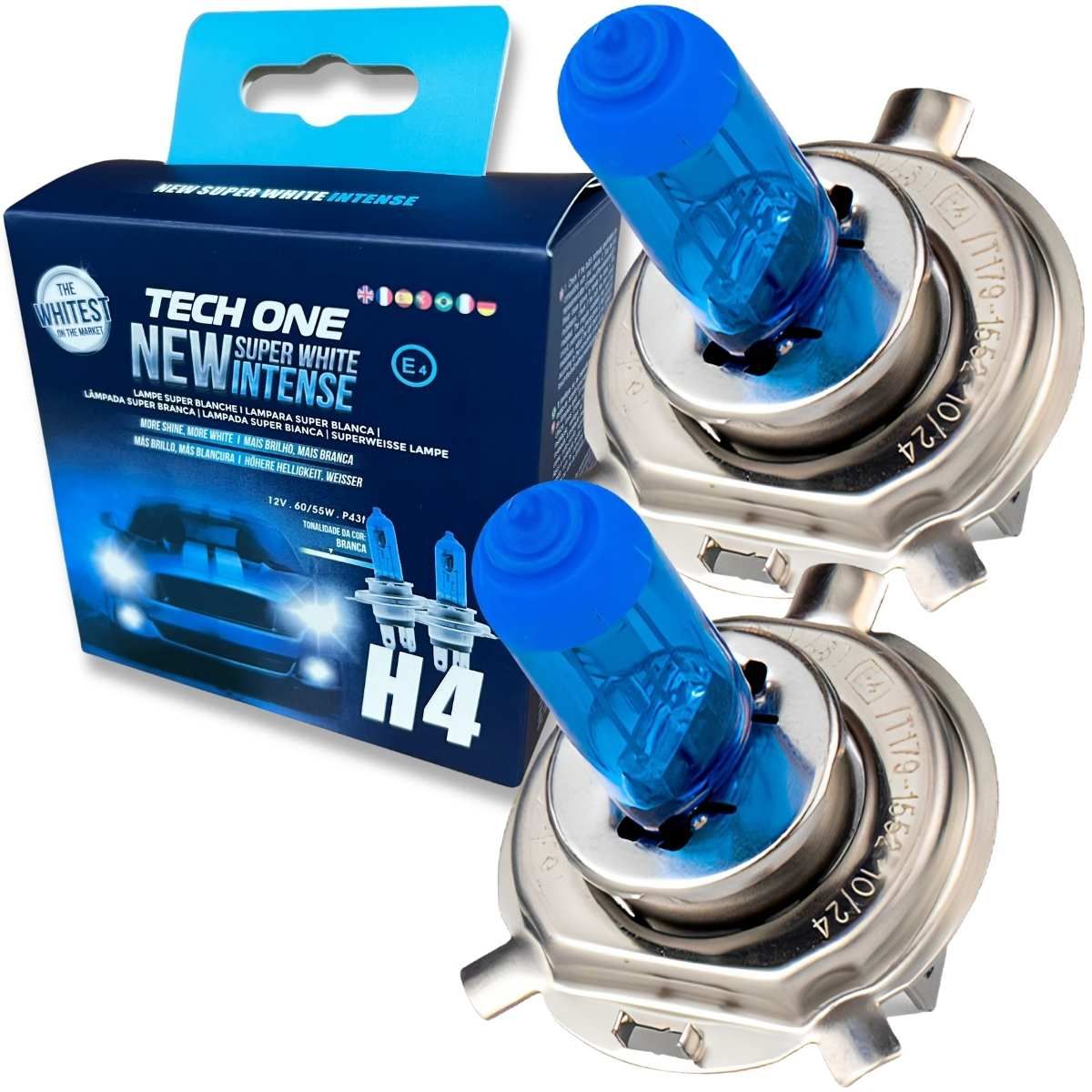 Imagem do produto Kit 2 Lâmpadas 12V 55W Super Branca H4 Tech One