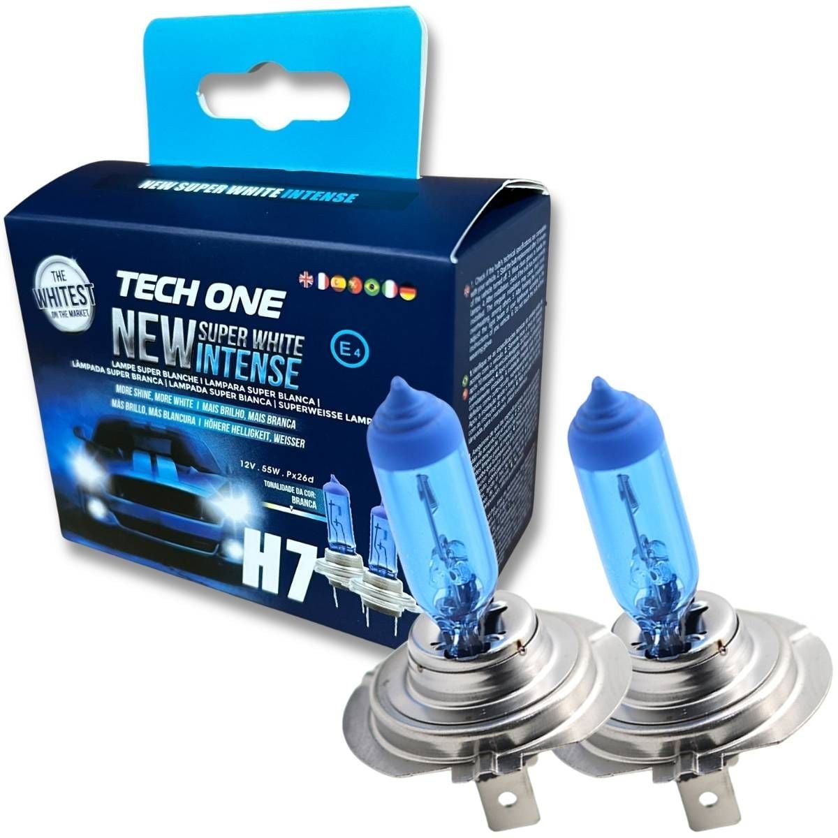 Imagem do produto Kit 2 Lâmpadas 8500K 12V 55W Super Branca H7 Tech One