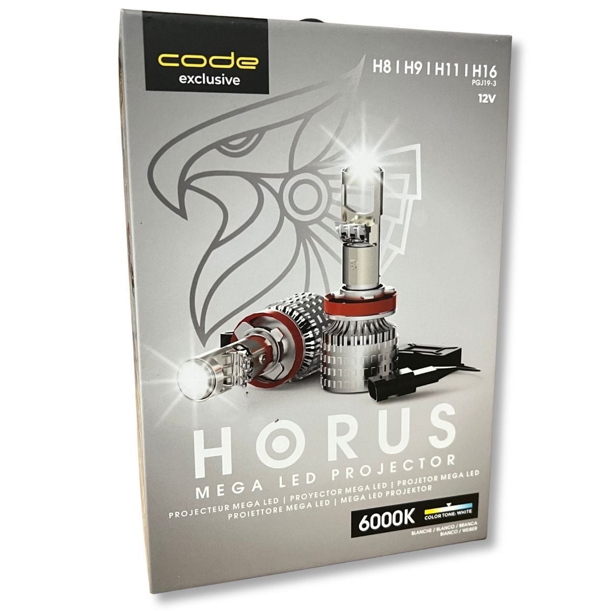 Imagem do produto Kit 2 Lâmpadas Mega Led Code Horus H8 H9 H11 H16 12V 6000K