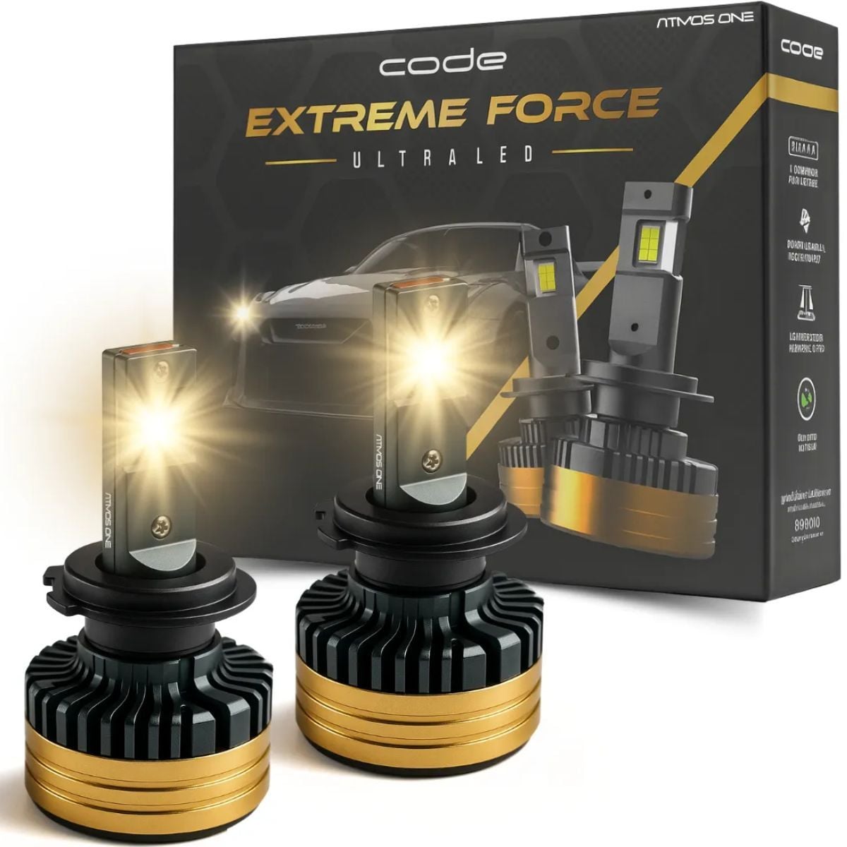 Imagem do produto Kit 2 Lâmpadas Ultra Led Code Extreme Force H19 H4 12V 4300K