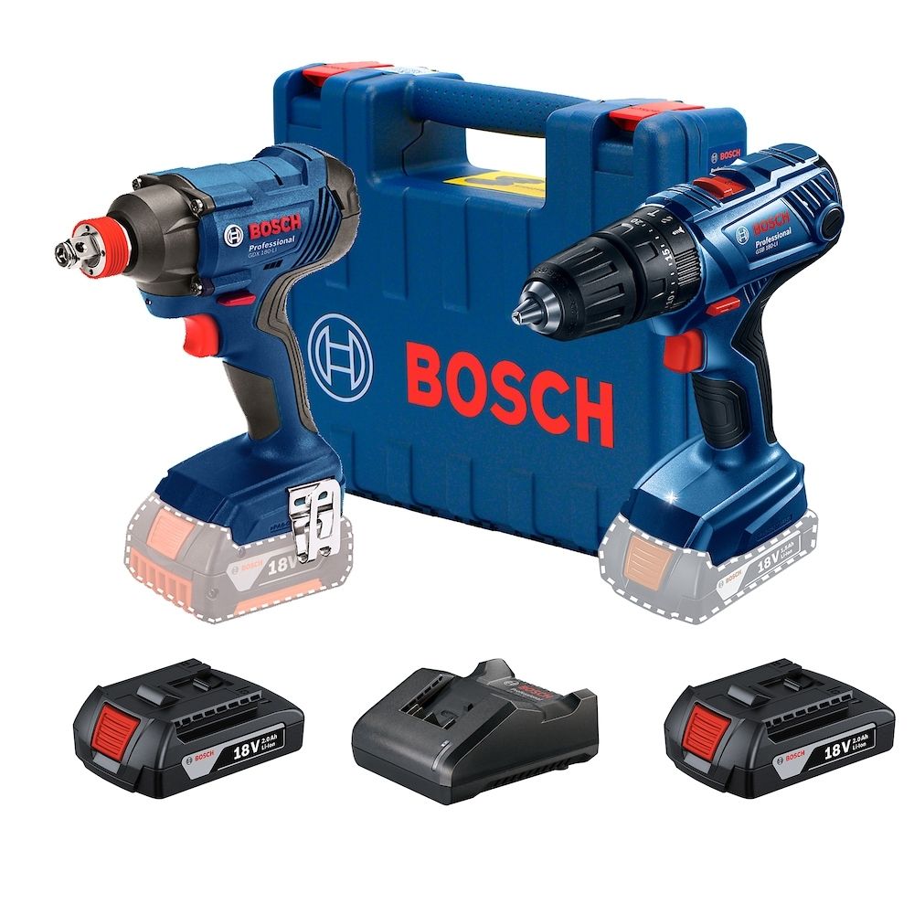 Kit Combo Bosch Furadeira e Parafusadeira GSB 180 + Chave de Impacto GDX 180 18V