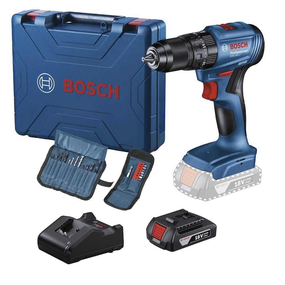 Imagem do produto Parafusadeira/Furadeira de Impacto 1/2" 1 Bateria 18V 2Ah GSB 185-LI 1B KIT Bosch