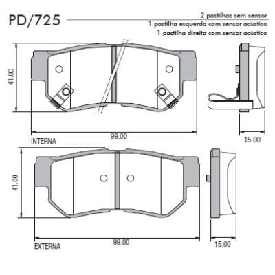 Imagem do produto Pastilha Freio Tras Tucson Azera Santa Fé Elantra Sportage Carens Optima Magentis Sonata