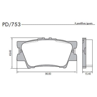 Imagem do produto Pastilha Traseira Toyota Rav4 06/... Lexus ES350 / Camry 3.5 06/... Corolla CROSS 2021/... Camry