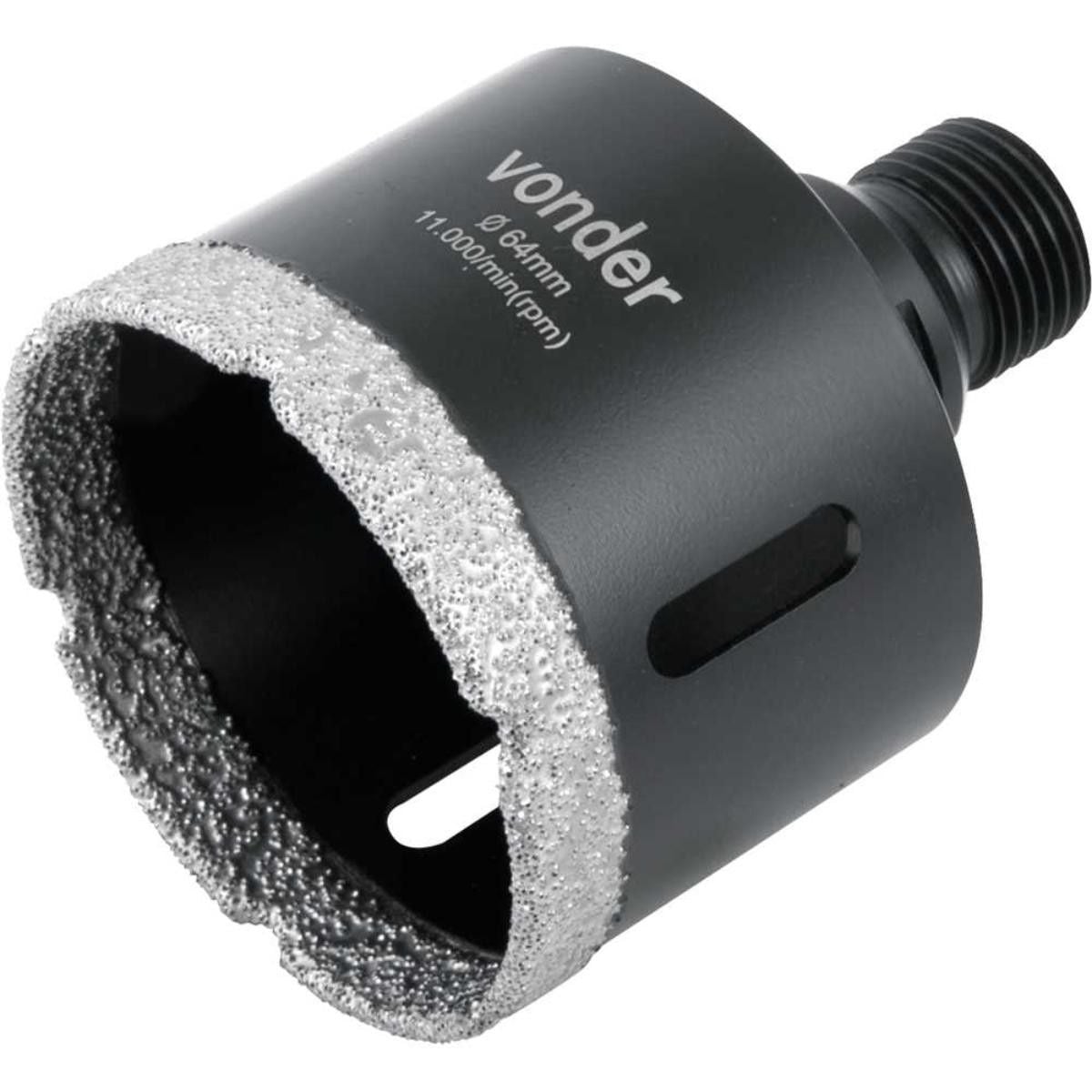 Imagem do produto Serra Copo Diamantada Vonder 64mm para Esmerilhadeira M14