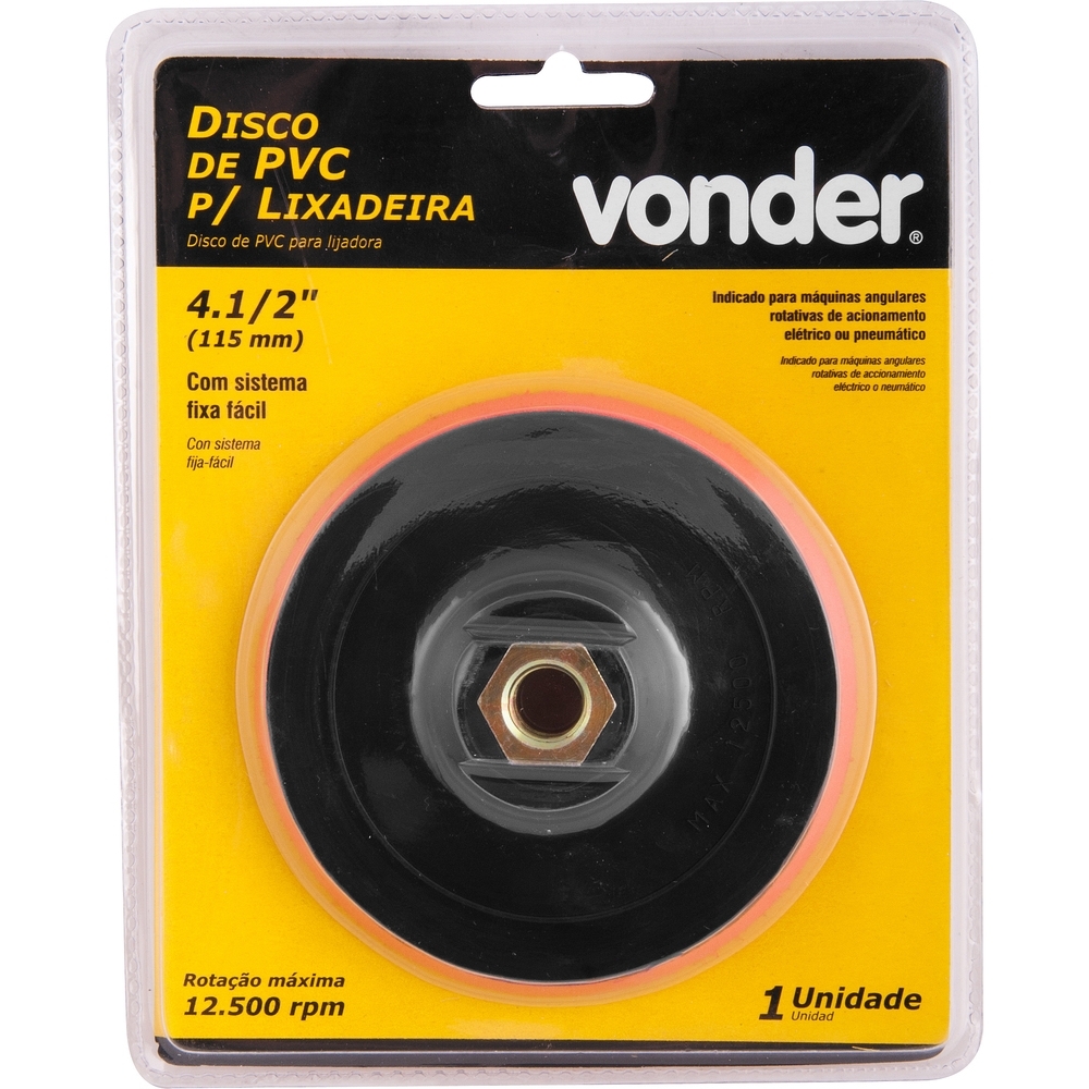 Vonder - Disco de PVC 4.1/2" Sistema Fixa Fácil (Velcro)