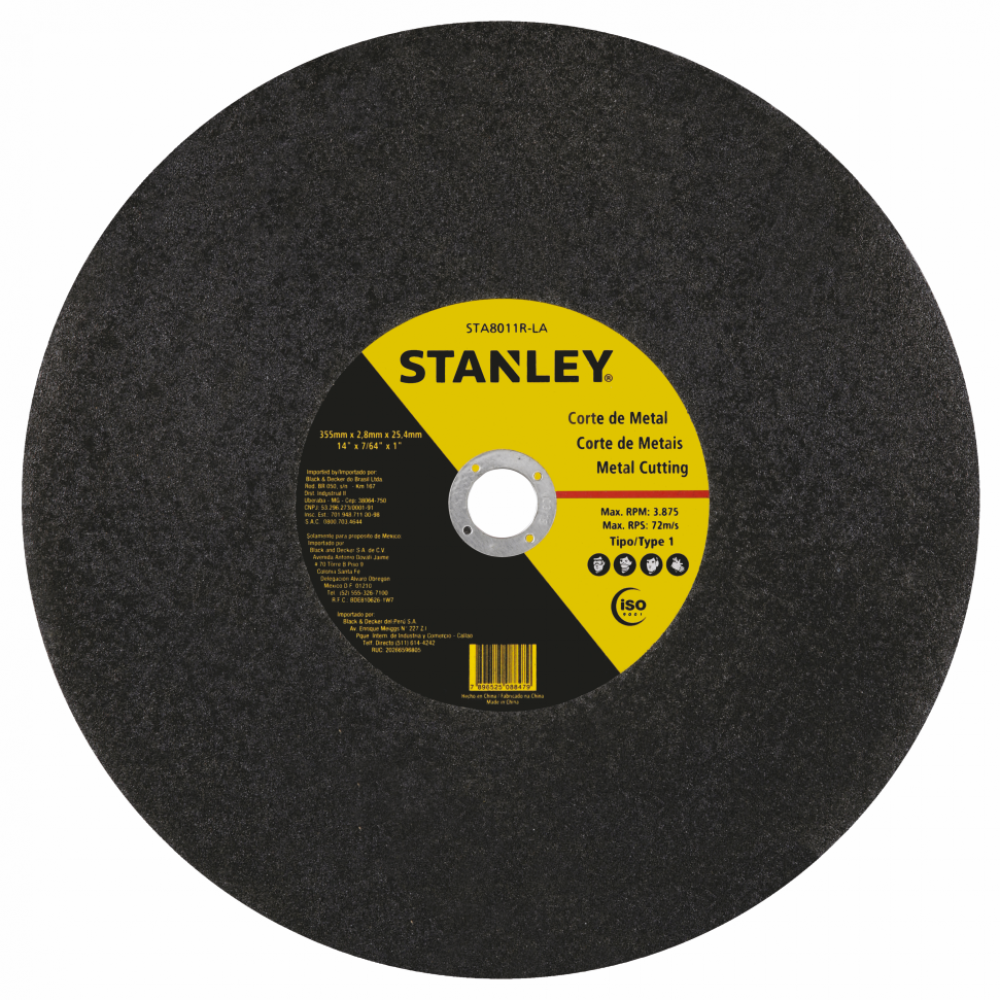 Disco de Corte Stanley 14"x7/64"x1"