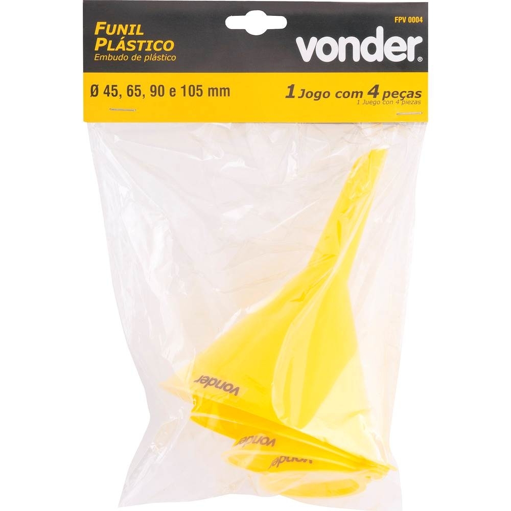 Vonder - Jogo Funil Plástico Com 4pçs
