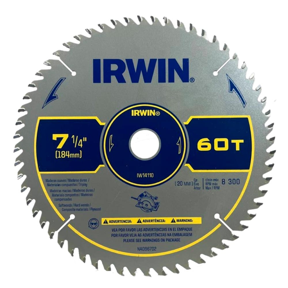 Irwin - Lamina Serra Circular 7.1/4" 60 Dentes Furo 20mm