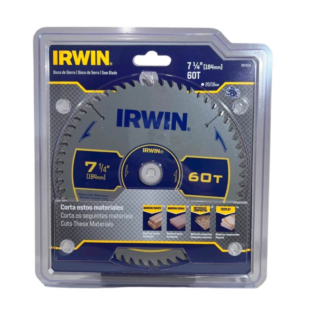 Irwin - Lamina Serra Circular 7.1/4" 60 Dentes Furo 20mm