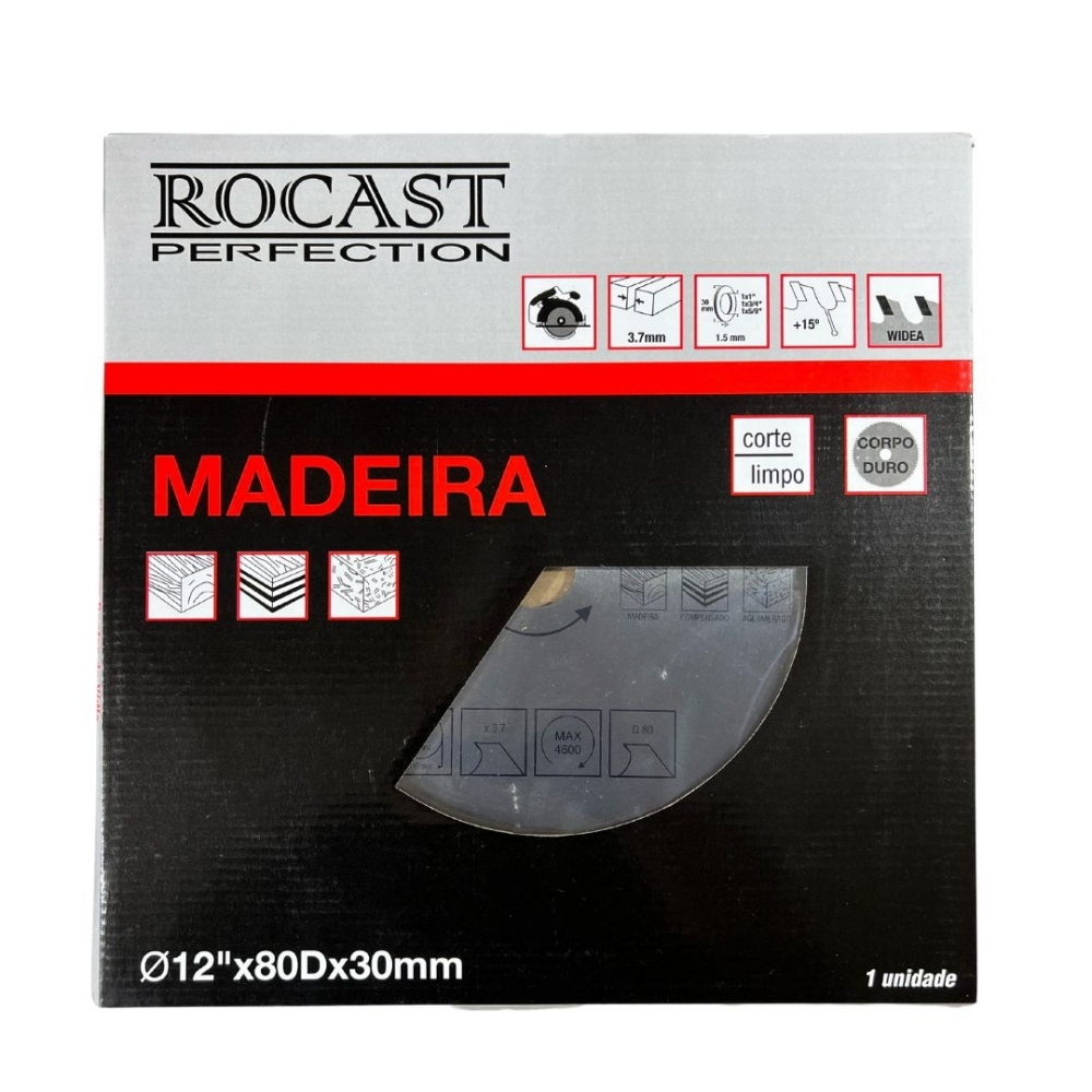 Rocast - Serra Circular/Esquadria 12"x80D Madeira