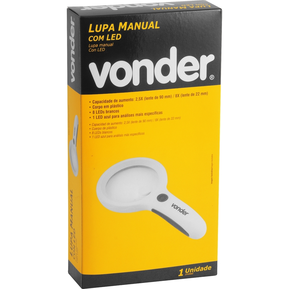 Lupa Manual Vonder 7022035025 Com LED 114mm