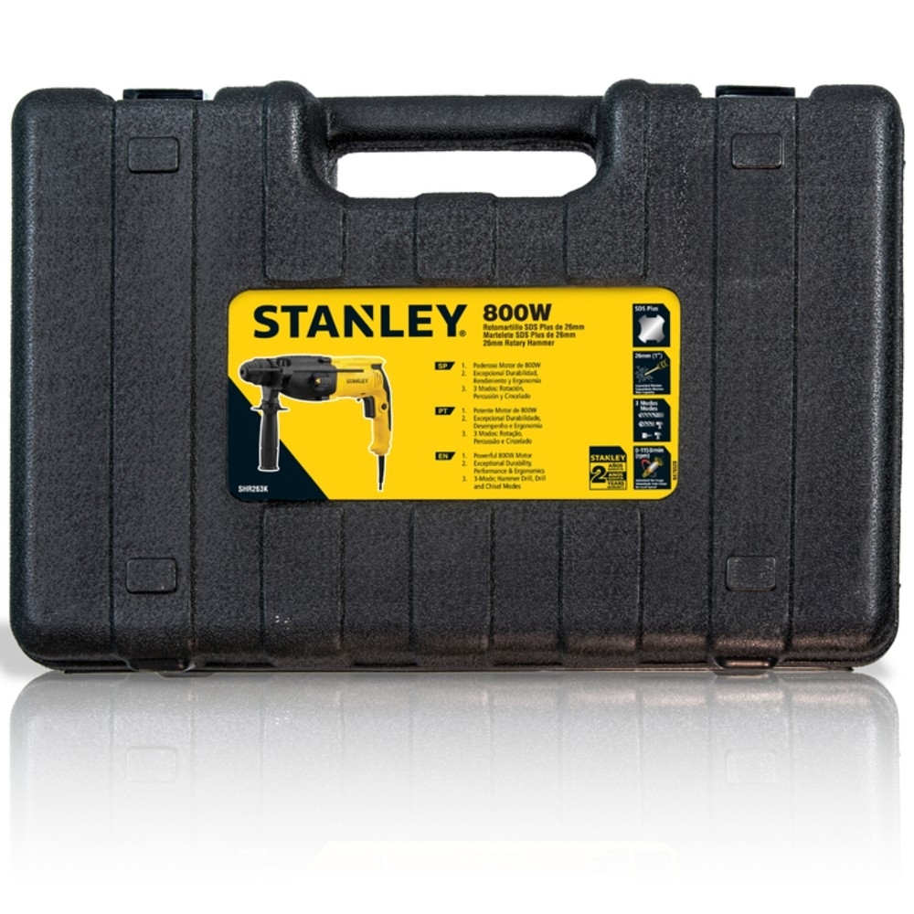Martelete 3 Funções Stanley SHR263K-B2 SDS Plus 800W Com Maleta Plástica