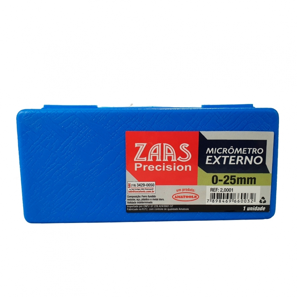 Zaas - Micrometro Externo Analógico 0-25mm