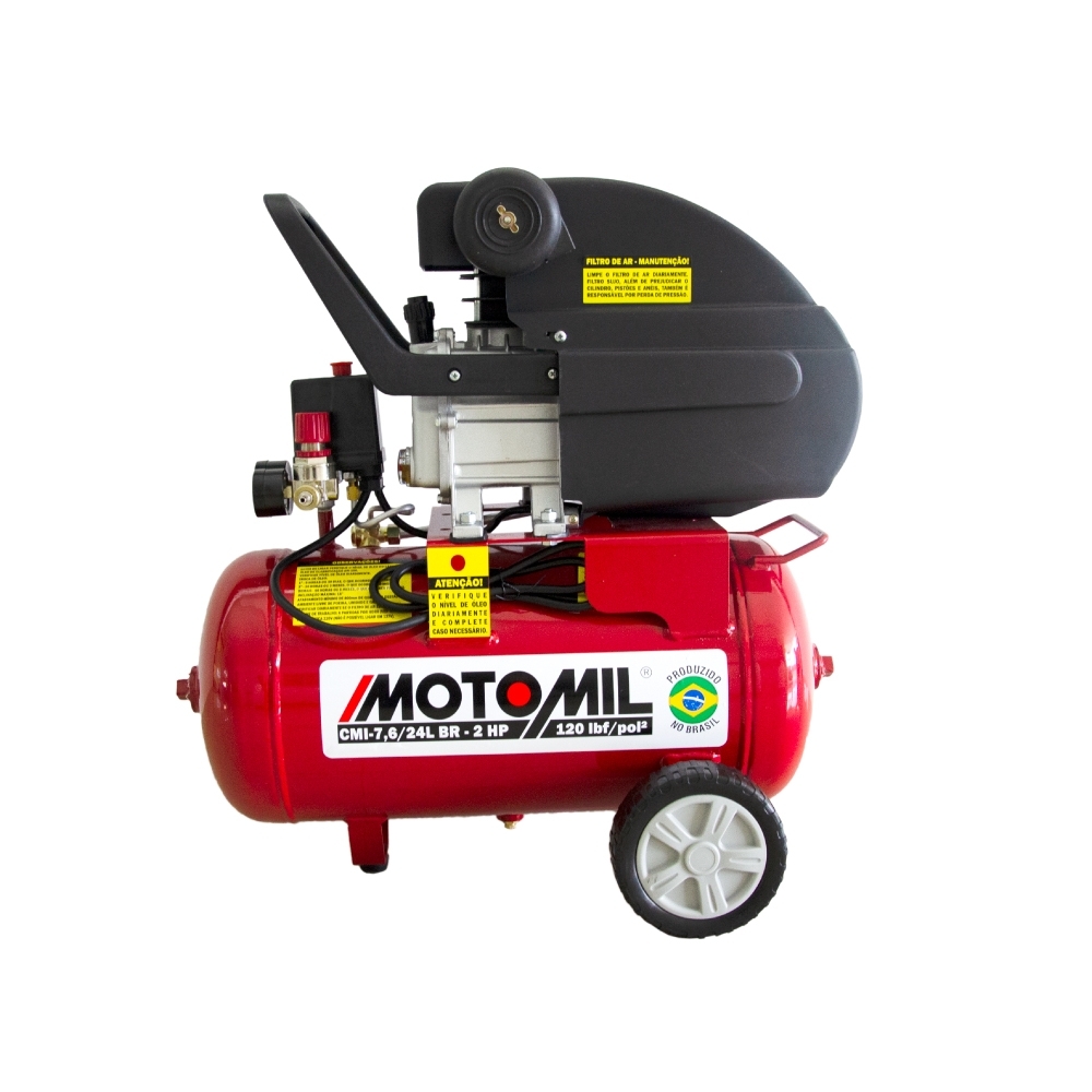 Motomil - Motocompressor 7,6 Pés 24L 120PSI 2Cv 220V