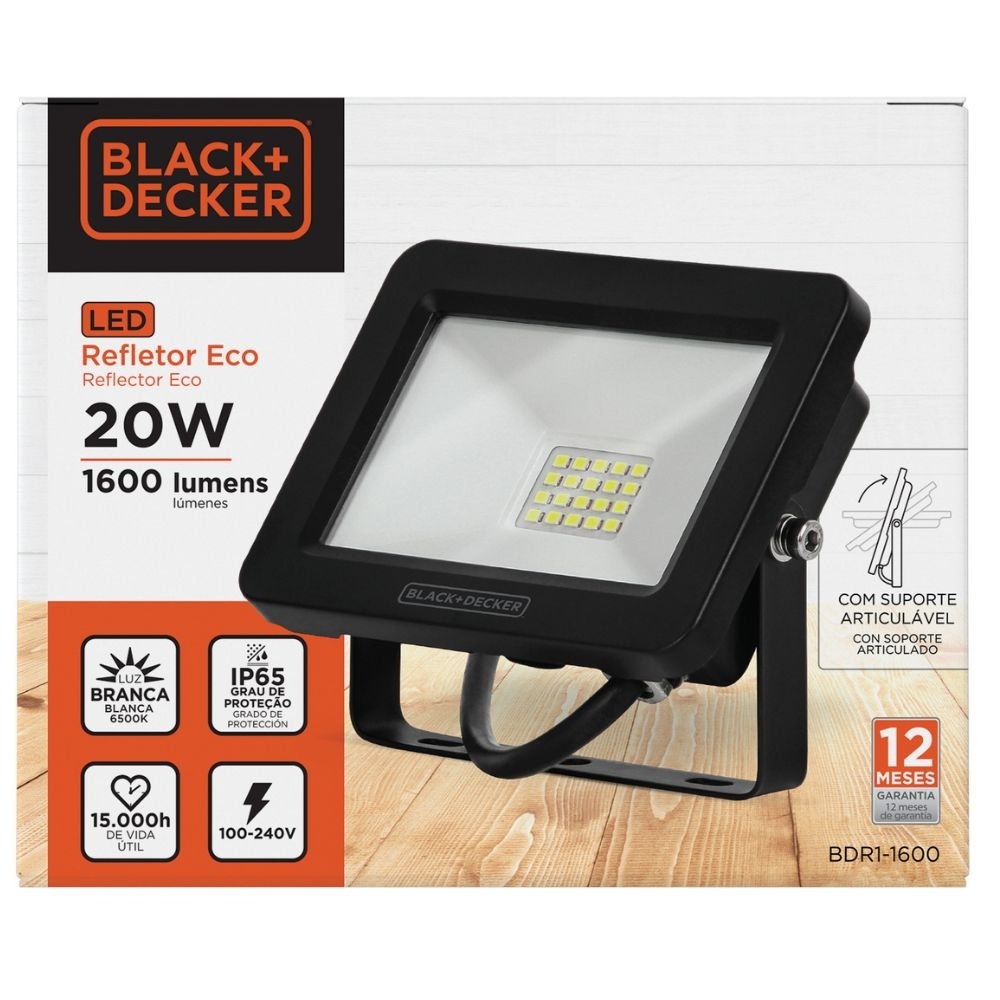 Refletor Black+Decker LED ECO 20W 6500K IP65