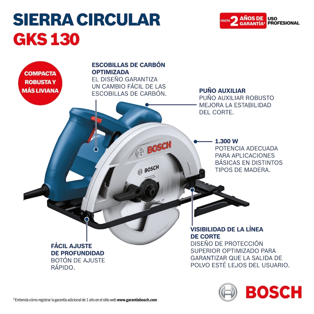Serra Circular Bosch 7.1/4" 1300W 220V