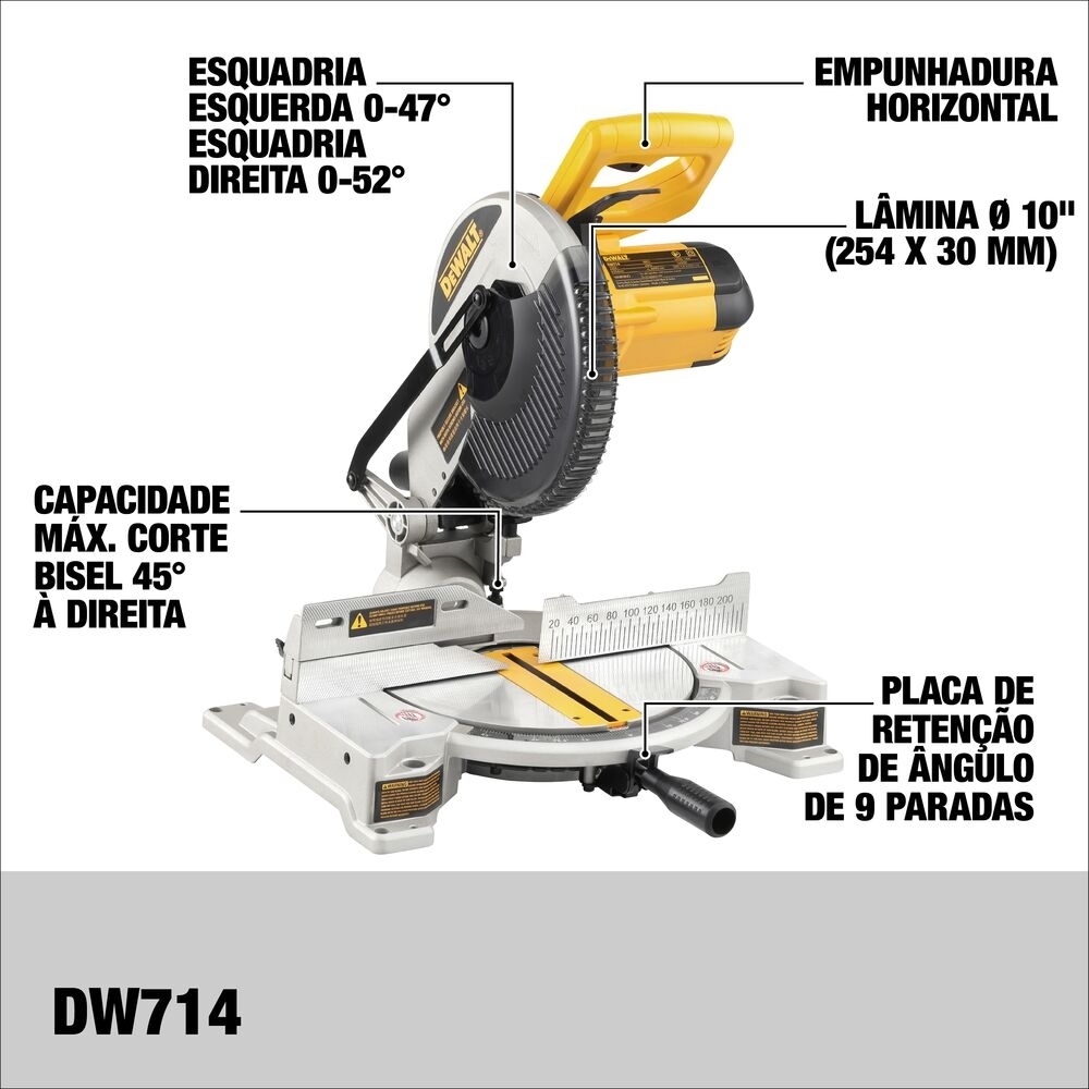 Serra Esquadria DeWalt DW714 10" 1650W 220V