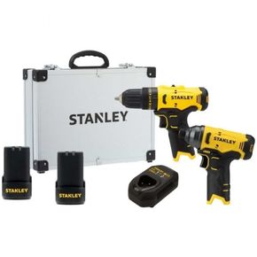 Combo Furadeira e Parafusadeira + Parafusadeira Impacto Bateria 12V Stanley